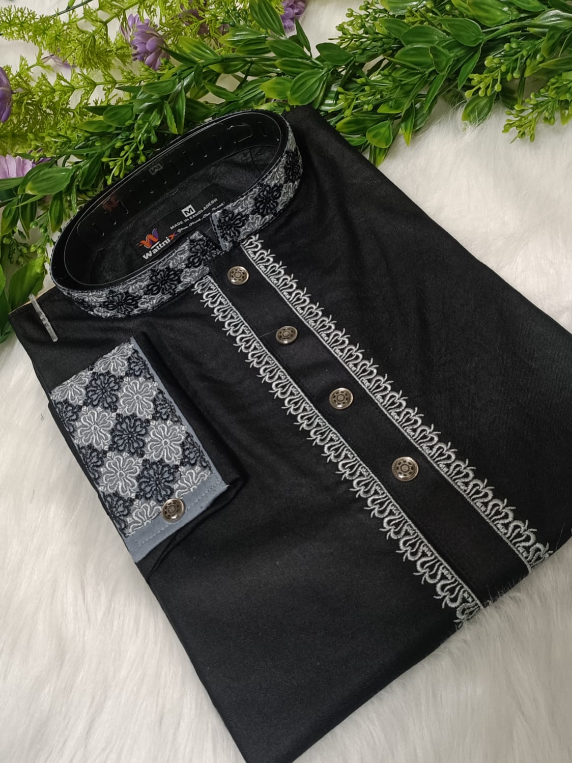 Classic Black Soft Cotton Panjabi for Men Panjabi